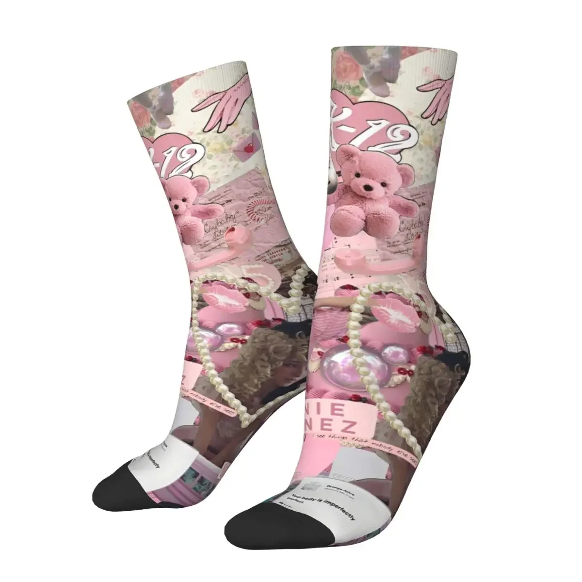 Cool Melanie Martinez K-12 Basketball Socks Music Singer Polyester Crew Socks for Unisex Breathable