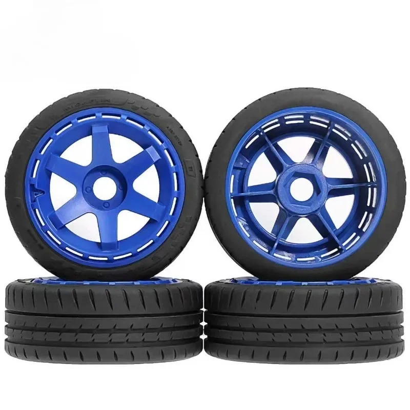 4pcs 110mm 1/7 1/8 RC Rally Off-Road Buggy Tires Wheel 17mm Hex for 1/7 KM Rally WRC Citron C3 MJX Hyper Go 7303 7304