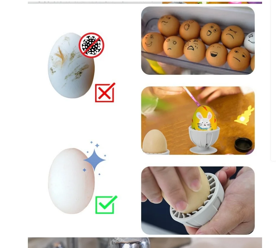 

Cross border new product household silicone egg brush Egg Brush rotatable cleaning cleaner Food grade silicone and well-designed