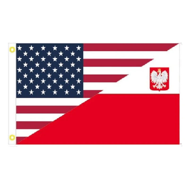 USA Poland Friendship Flag 2ft*3ft (60*90cm) 3ft*5ft (90*150cm) Size Christmas Decorations for Home Flag Banner