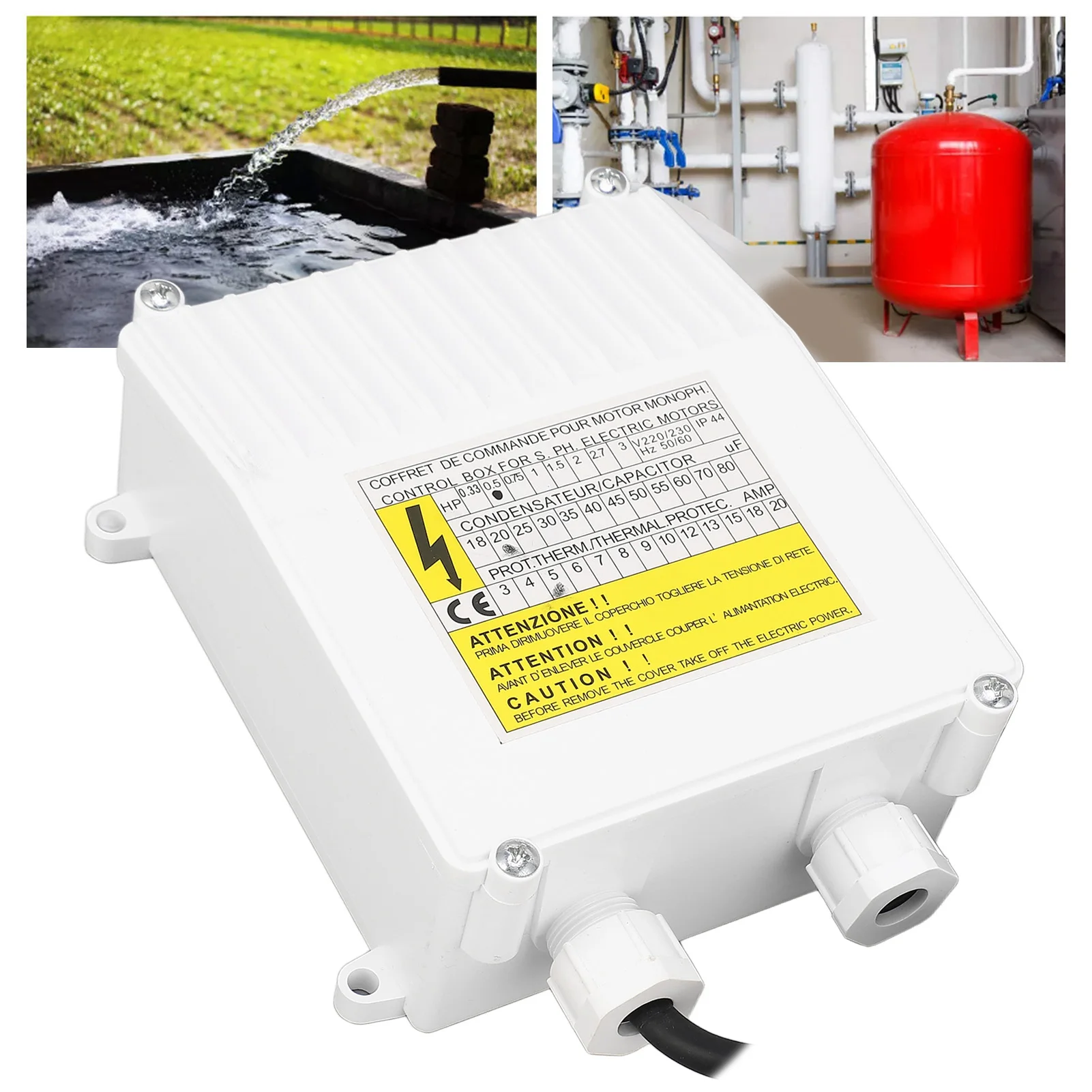 Pump  Controller Widely Used Sturdy Simple To Install Submersible Pump Control Box 370W 0.5HP ABS Housing for Industrial