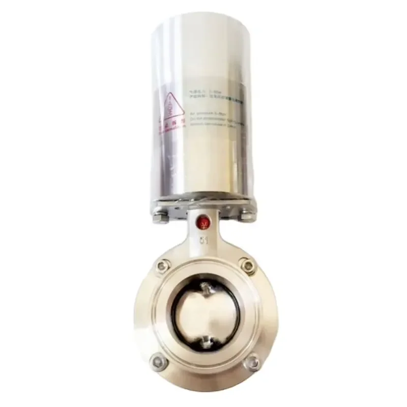 Sanitary Stainless Steel 304 316L Sanitary Pneumatic Butterfly Valve With Pneumatic Actuator