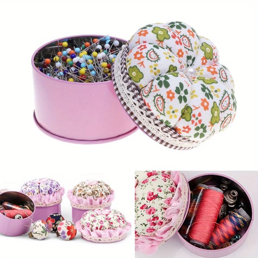 

1Pcs Pumpkin Shap Sewing Pin Cushion Needlework Craft Sewing Pin Storage Box Button Storage Handcraft Needle Holder