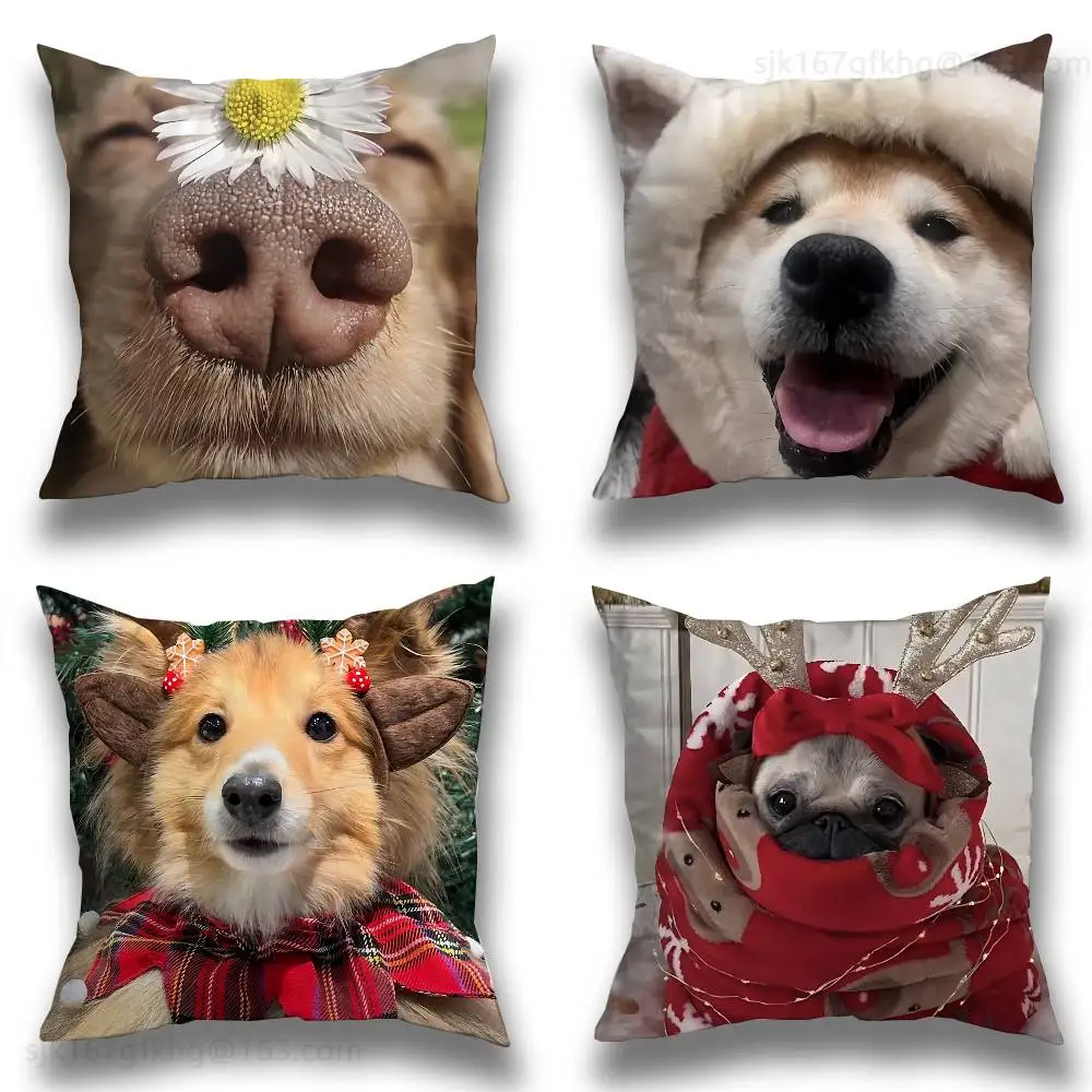 

Cute Dog Pillow Case Pillow Case Living Room Sofa Cushion Cover Suitable For Home Bedroom Room Decoration