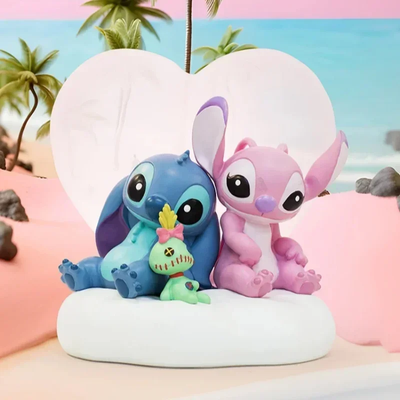 Enesco Disney Interstellar Baby Handmade 18cm Stitch And Angel Night Light Decoration Stitch Surrounding Birthday Gifts For Girl