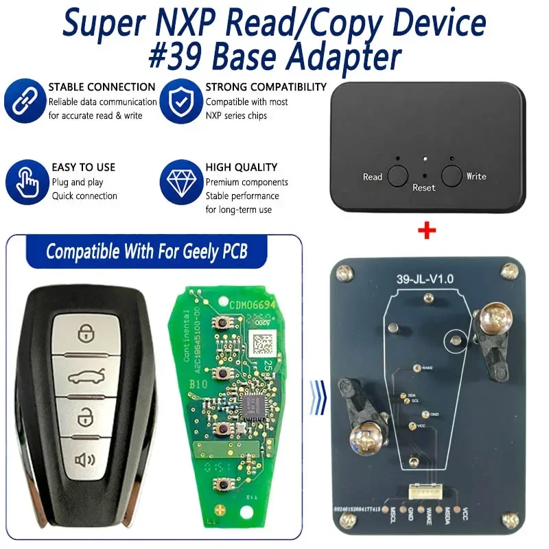 KiTi For Super NXP Killer Read Copy Device With Adapter Base For Geely Key All NXP Smart Keys Clones Unlimited Version