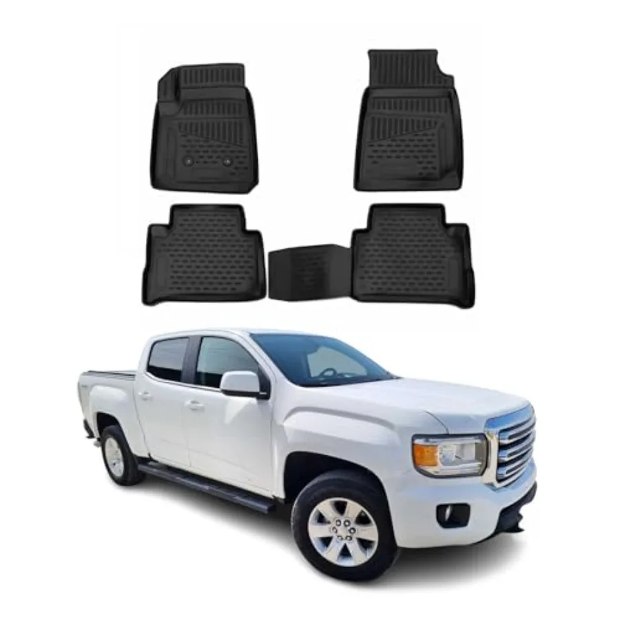 

Floor Mats for Chevrolet Colorado/GMC Canyon Crew Cab 2015-2022 Car Mats All Weather 3D Custom Fit Rubber Mat Waterproof Odorle
