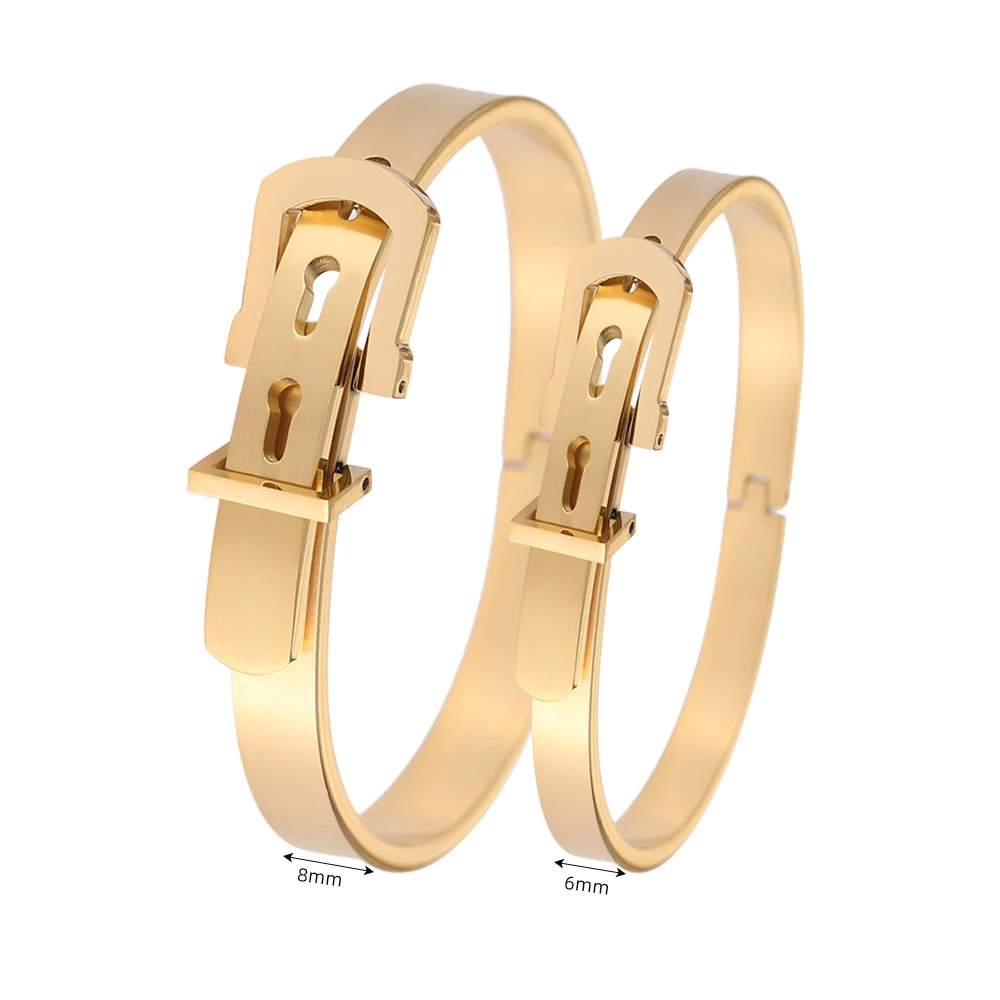 Fashionable Stainless Steel Material Couple Style Bracelet Belt Buckle Design With Frosted Surface Multiple Color Options J