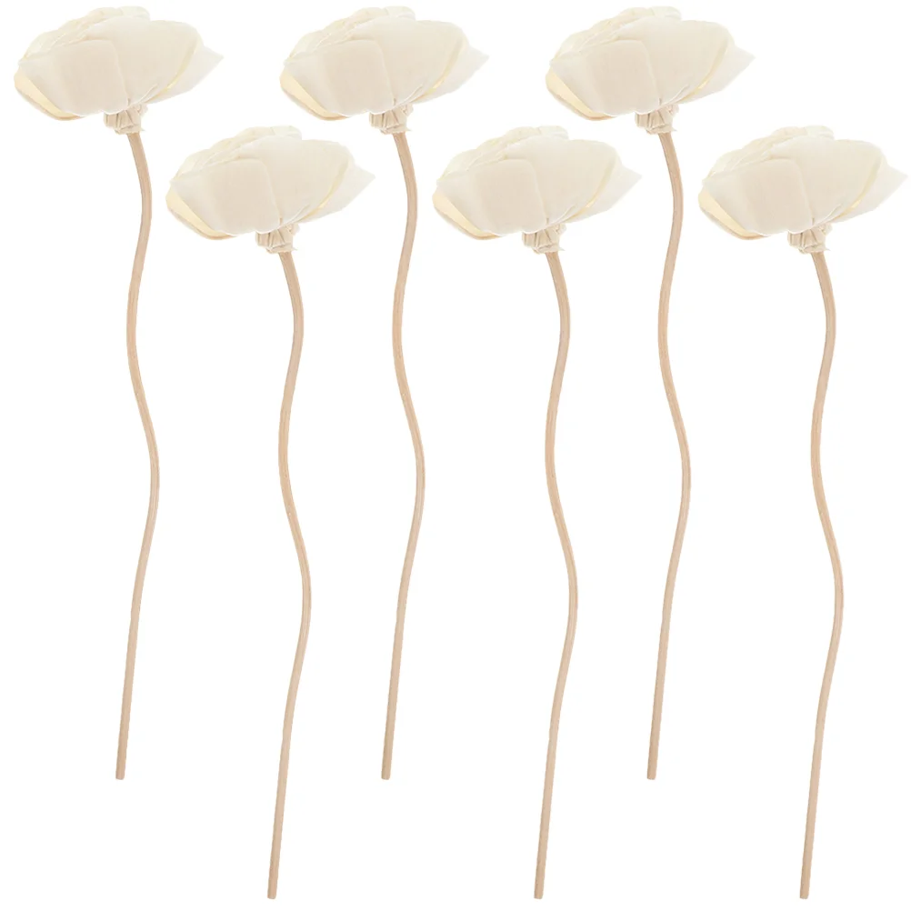 

6 Pcs Peonies Artificial Flowers Aromatherapy Rattan Oil Diffuser Sticks Dried