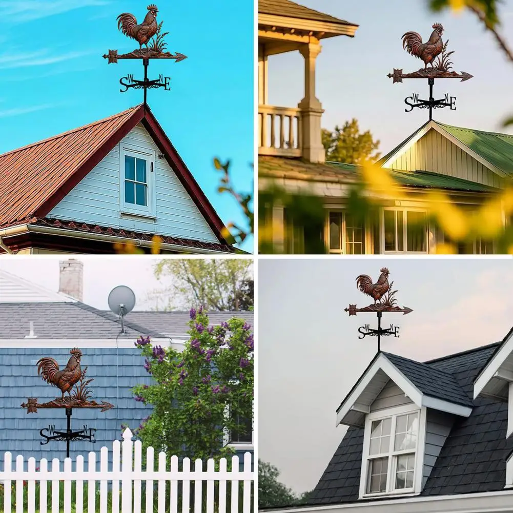 Weather Vane for Outdoor Roofs Long-lasting Outdoor Decoration Retro Metal Rooster Weather Vane Farmhouse Outdoor for Yard