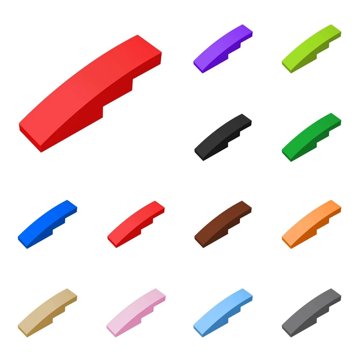 50pcs 61678 11153 Slope Curved 4 x 1 Bricks Collections Bulk Modular GBC Toys For Technical MOC DIY Buildings Blocks Compatible