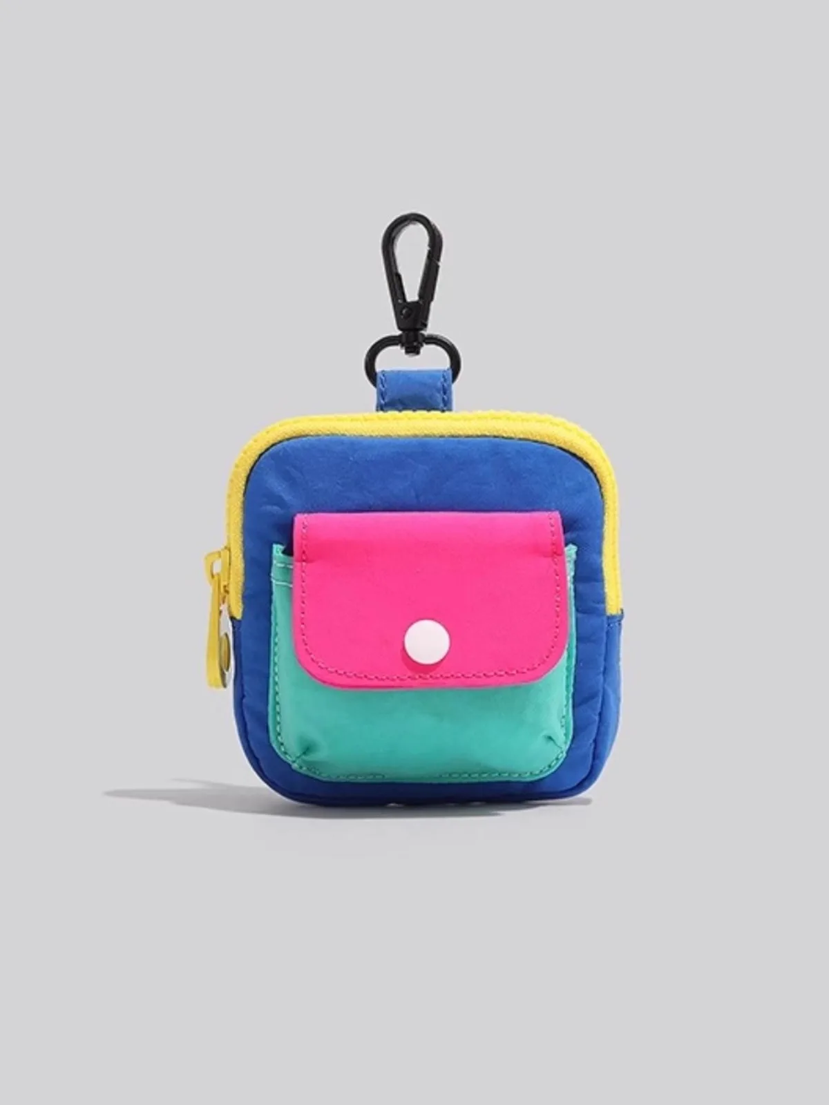 Portable  Coin Purse Zipper Earphone Bag Small Contrast Color Wallet Cact Size ex Youth Sle Canvas Material