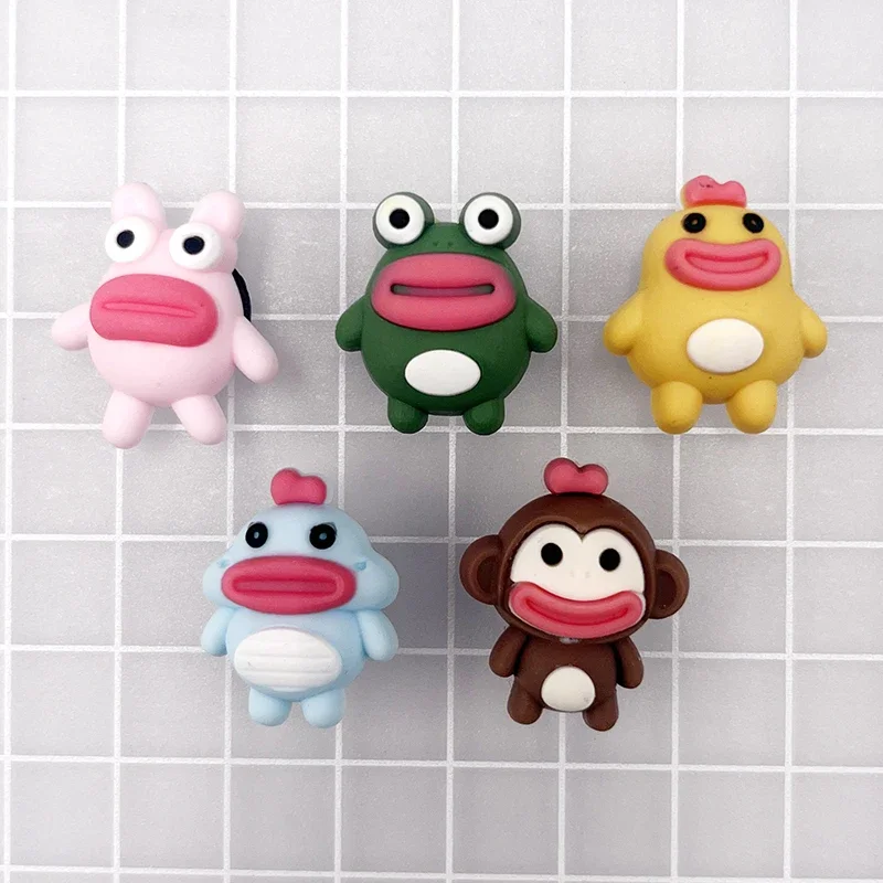 New Thick Lips Animals PVC Shoe Charms Accessories  Cute Monkey Rabbit Shoe Upper Pins Decoration Clogs Buckle Kid Party Gift