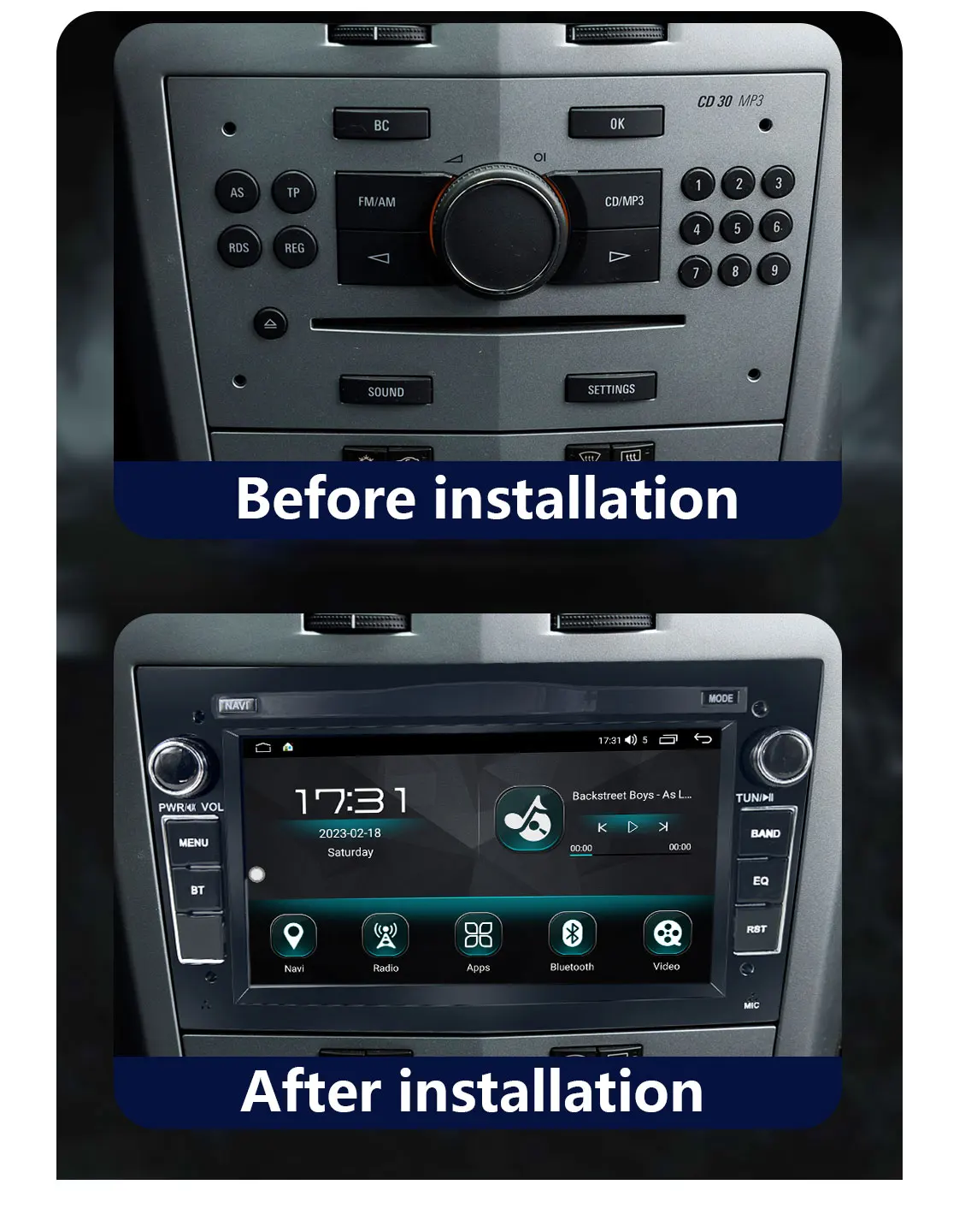 CHSTEK Android System For Opel H J Vectra Antara Vauxhall Astra Meriva Corsa Signum Combo Vivaro 4G GPS WIFI FM Wireless Carplay