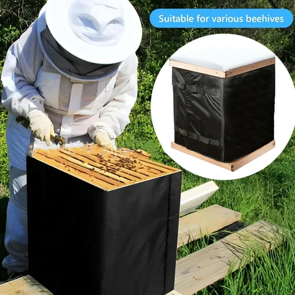Outdoor Winter Beehive Cover Insulation Waterproof Windproof Adjustable Fit 600D Oxford Cloth Pearl Cotton 18 23 5 Inches