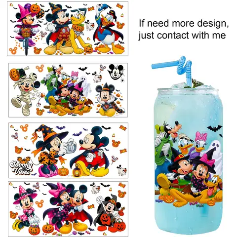 1/5 Set Happy Halloween Cartoon Theme UV DTF Sticker Waterproof DIY Decals 3D transfers uvdtf stickers 16oz uv dtf cup wraps