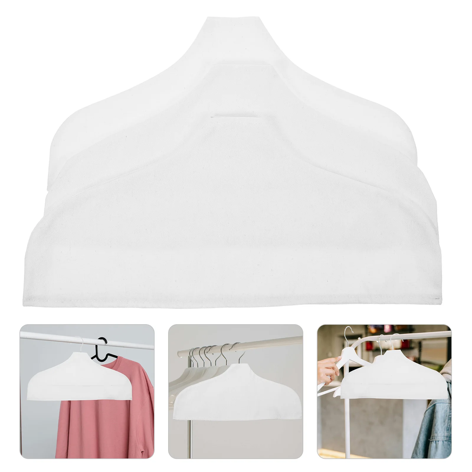 

3Pcs Breathable Cloth Hanger Cover Linen Cotton Non-Slip Design for Clothing Store Hanger Protection Wardrobe Organization