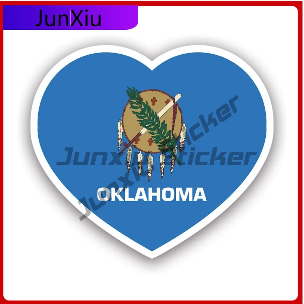 

Oklahoma Heart Sticker Creative Decals Uv Protected Ok Love Hearts Pride Raised Born Local Native Auto Decor Car Sticker Vinyl