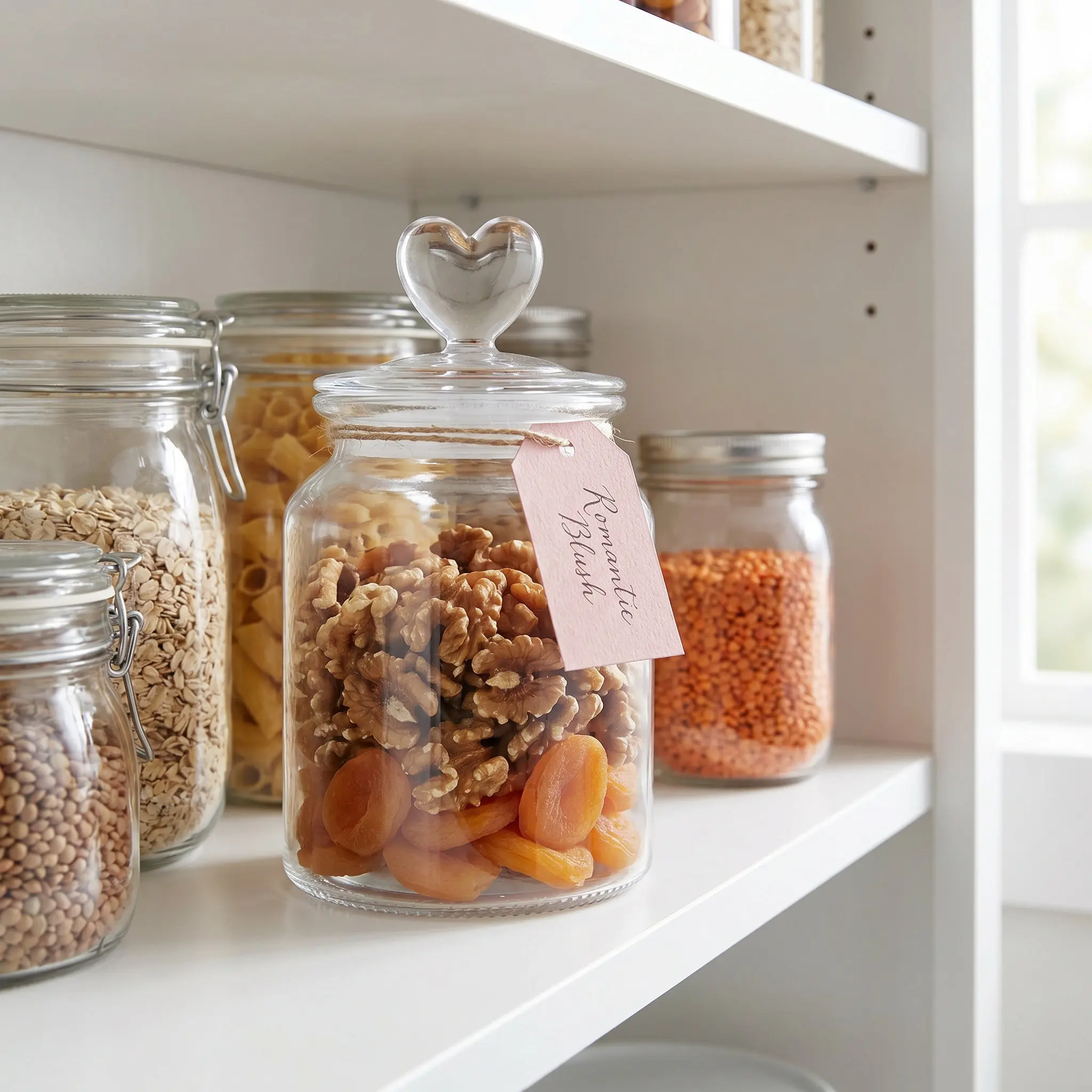 Glass Storage Jar with Airtight Lid Moisture Proof Insect Proof for Honey Dried Fruits Nuts Tea Grains Candy Snack Food