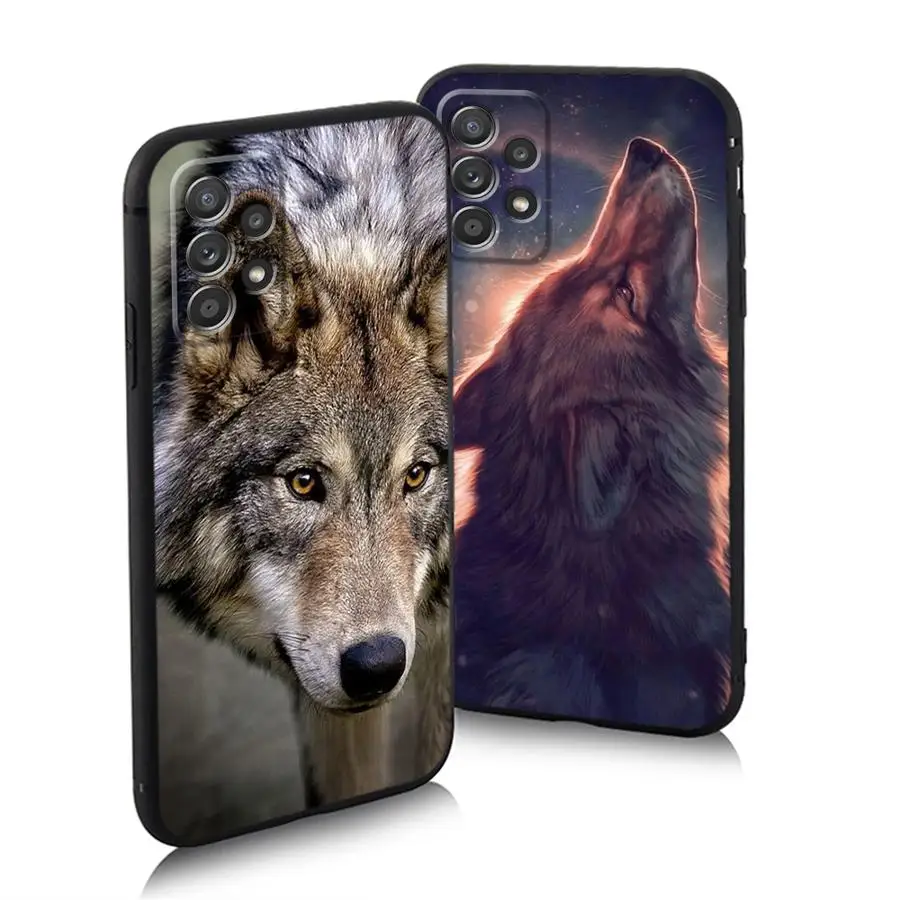 Wolf Top Design Case for Xiaomi Redmi 12C 9 9A 9C 9T 10 10C 13C 10A 12 13 A3x A3 K40 Pro A1 Plus A2+ Black Cover