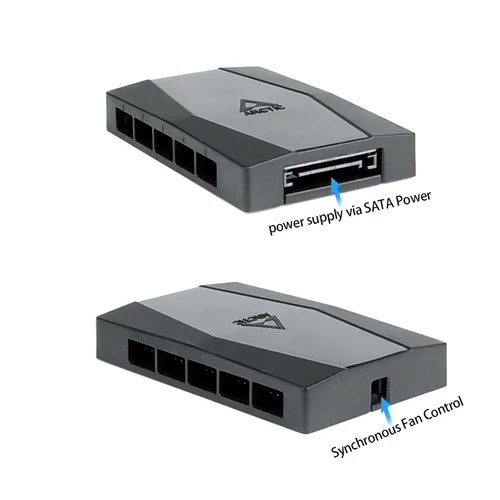 Imagen 2 del producto ARCTIC Case Fan Hub 1 to10 Way 4Pin PWM SATA Power Fan Splitter Diseño magnético 12V Toma de corriente Controlador de velocidad de PC