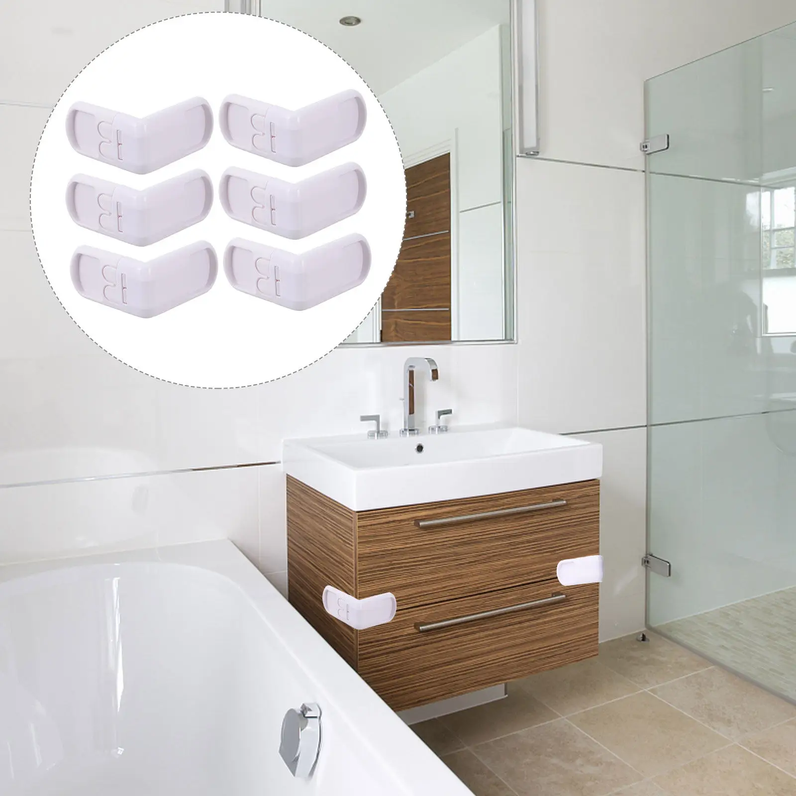 10Pcs Baby Safety Locks Easy Install No Tools Needed Childproof Cabinet Latch for Drawers Fridges Wardrobes Toilet Lids Trash