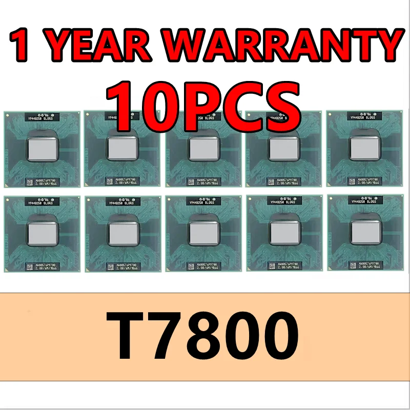 10pcs T7800 SLAF6 Prosesor CPU Dual-Thread Core 2 Duo 2.6 GHz Dual-Core PGA478 4M 35W CPU