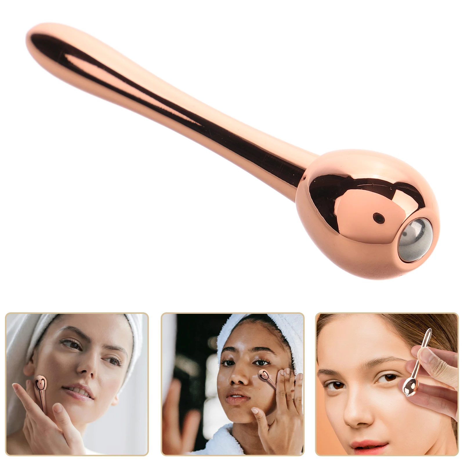

Metal Eye Cream Massager Tool Face Roller Stick Portable Serum Applicator Facial Massage Device Skincare Tool For Wrinkles