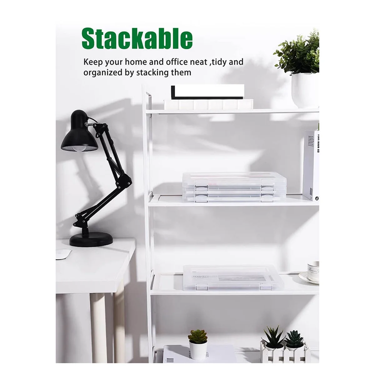Populaire 4-pack A4-bestand draagbare projectkoffer, plastic opbergdoos