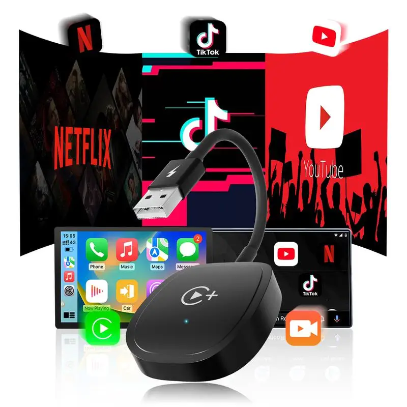 

2025 Wireless CarPlay Adapter – Converts wired CarPlay to wireless | Compatible with iPhone and Bluetooth-wifi