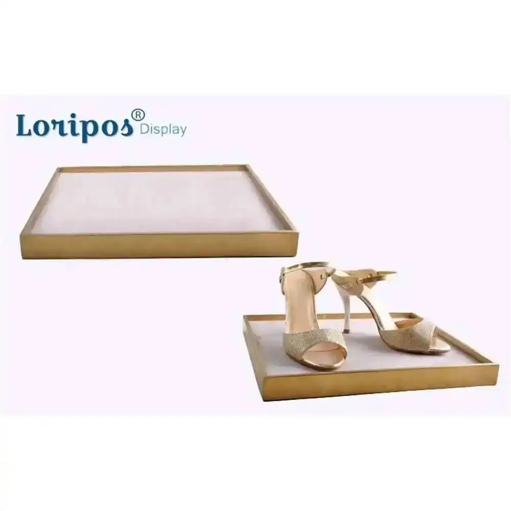 Stainless Steel Metal Block Pallet Shoes Display Rack Jewlry Wallet Purse Storage Rack Organizer Purse Display Props Lint Tray