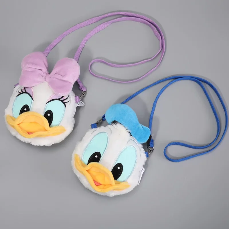 Disney Donald Duck Plush Doll Toy Bag Donald Duck Shoulder Phone Bag Keychain Pendant Decoration Kids Xmas Birthday Gift