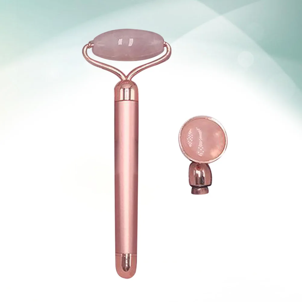 

1Set Rose Gold Jade Face Roller for Firming and Slimming Skin Portable V Face Lifting Tool Mini Facial Massager for Women Girls