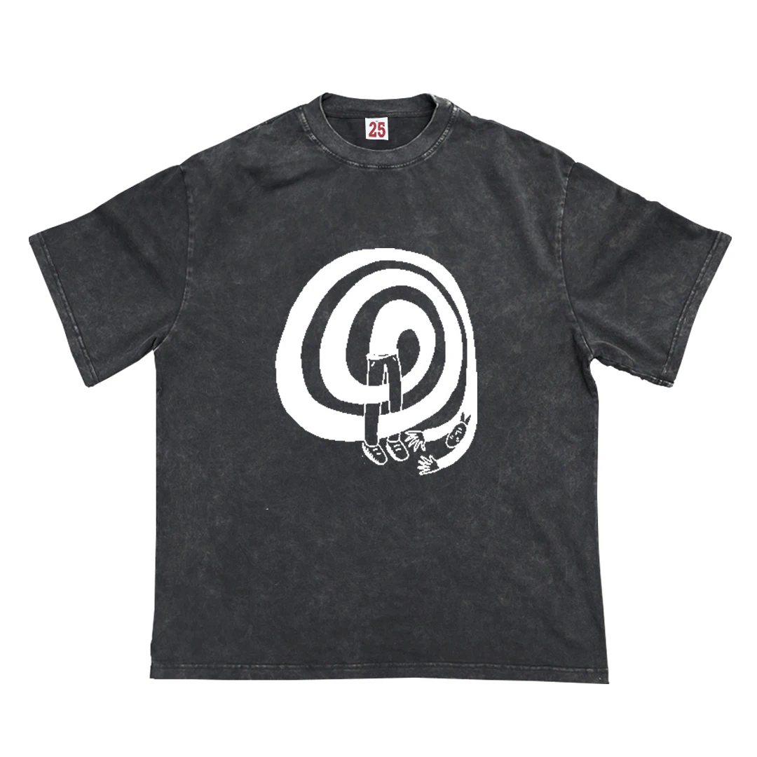 Loose Short Sleeve T-Shirt Unisex Youth Fashion Summer Casual round Neck Half Sleeve Design Heavyweight 260G by Wang Studio