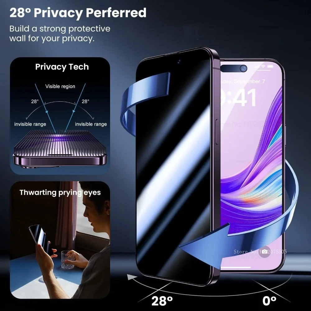 3 قطعة فيلم هيدروجيل مضاد للتجسس كامل لهاتف آيفون 17 Air 17 Pro Max 13 Pro Max 15 Plus واقي شاشة لهاتف آيفون 14 Pro 11 12 Mini 16E