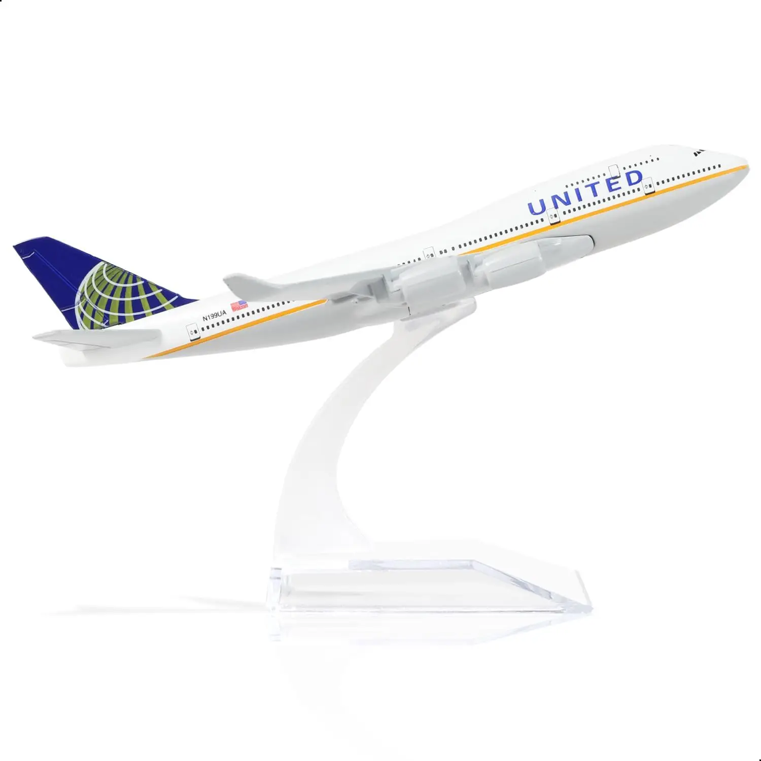 

1/400 scale United B747 Diecast Metal Airplane Model with Stand airplane wheel toy for Aviation Enthusiasts Gift or Child toy