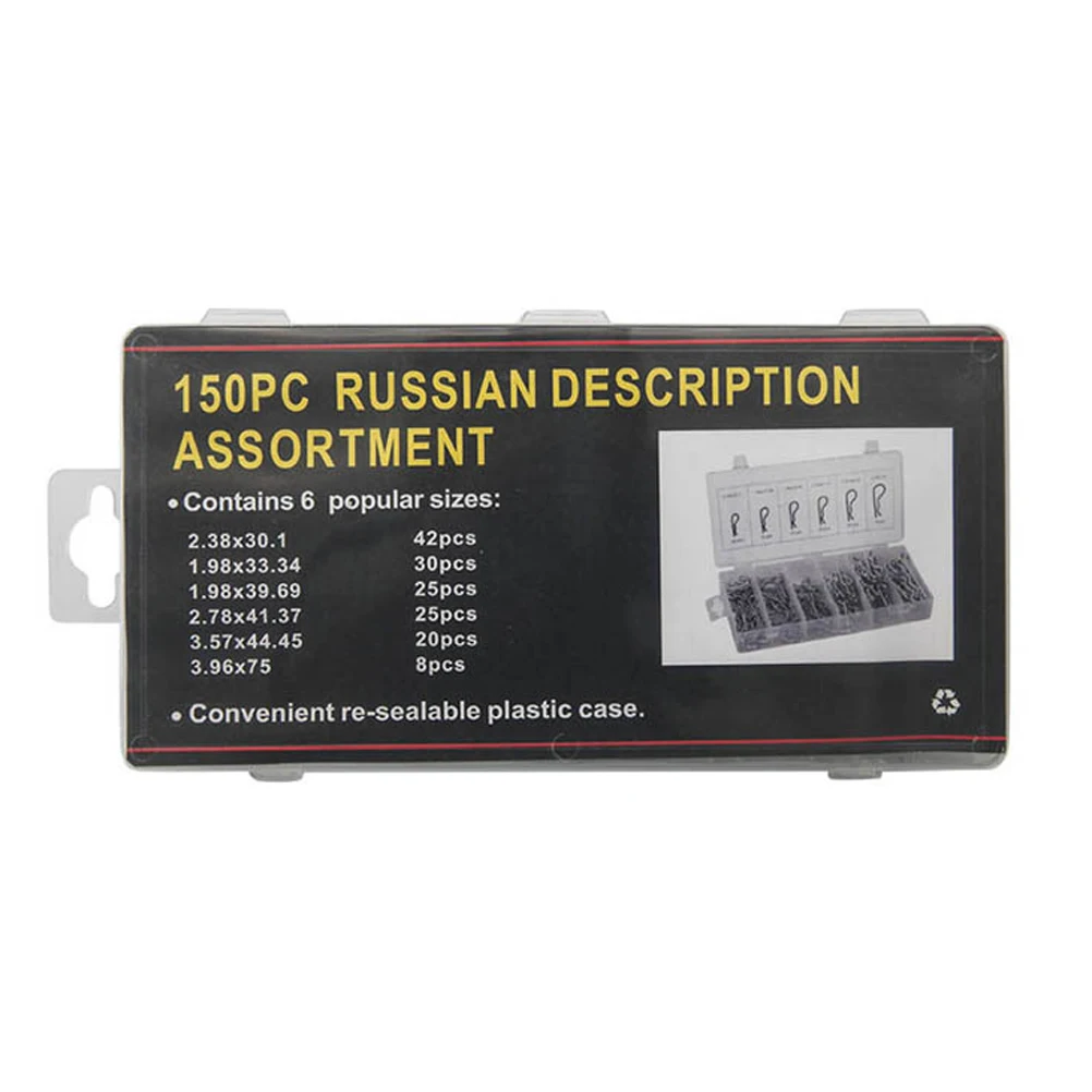 

150pcs R Shape Cotter Pin Carbon Steel Metal Spring Pin For Engineering Industry Multiple Sizes Included