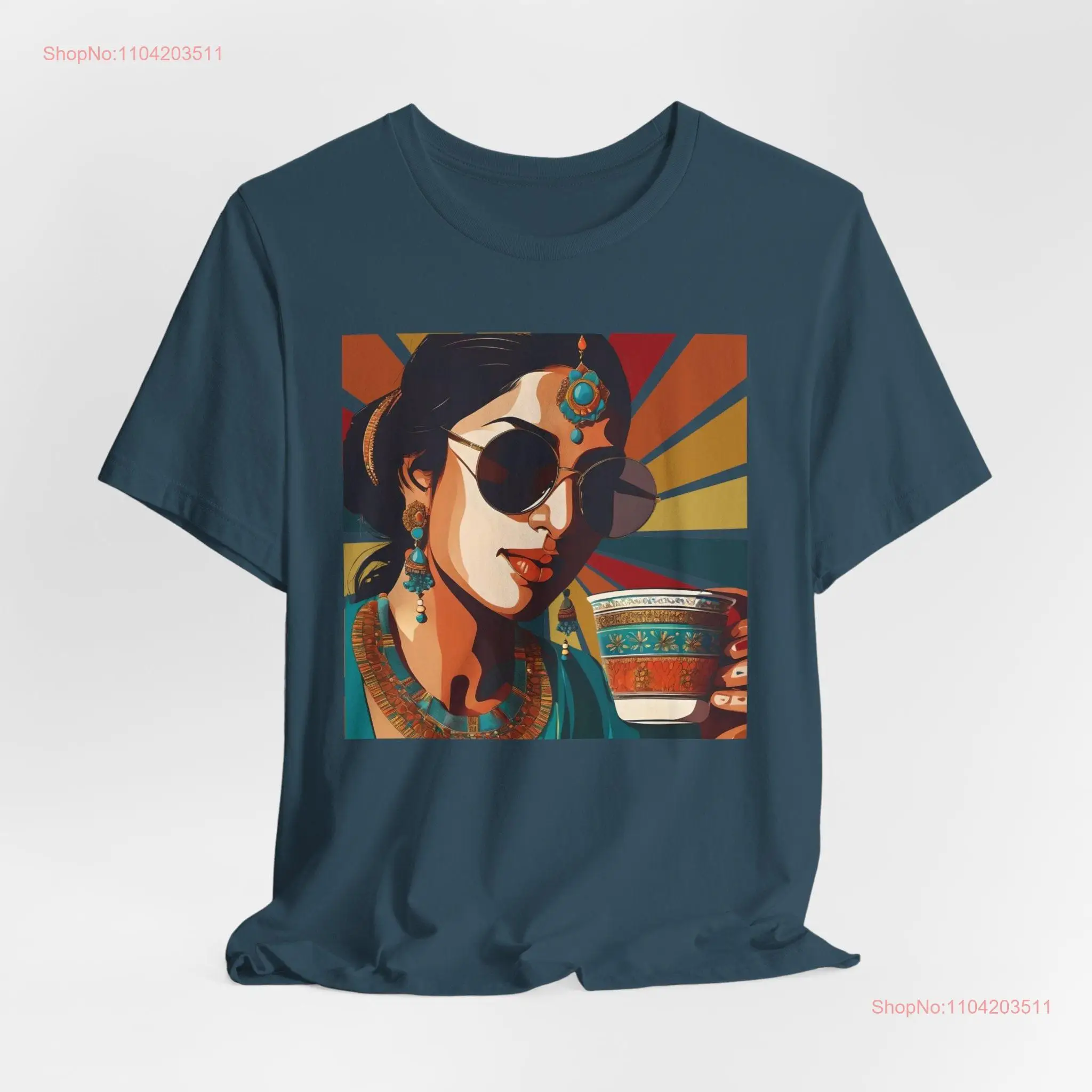 Desi Rani T Shirt Chai Lover Masala Bollywood Crewneck Jersey Indian Pakistani Souvenir Modern Novelty