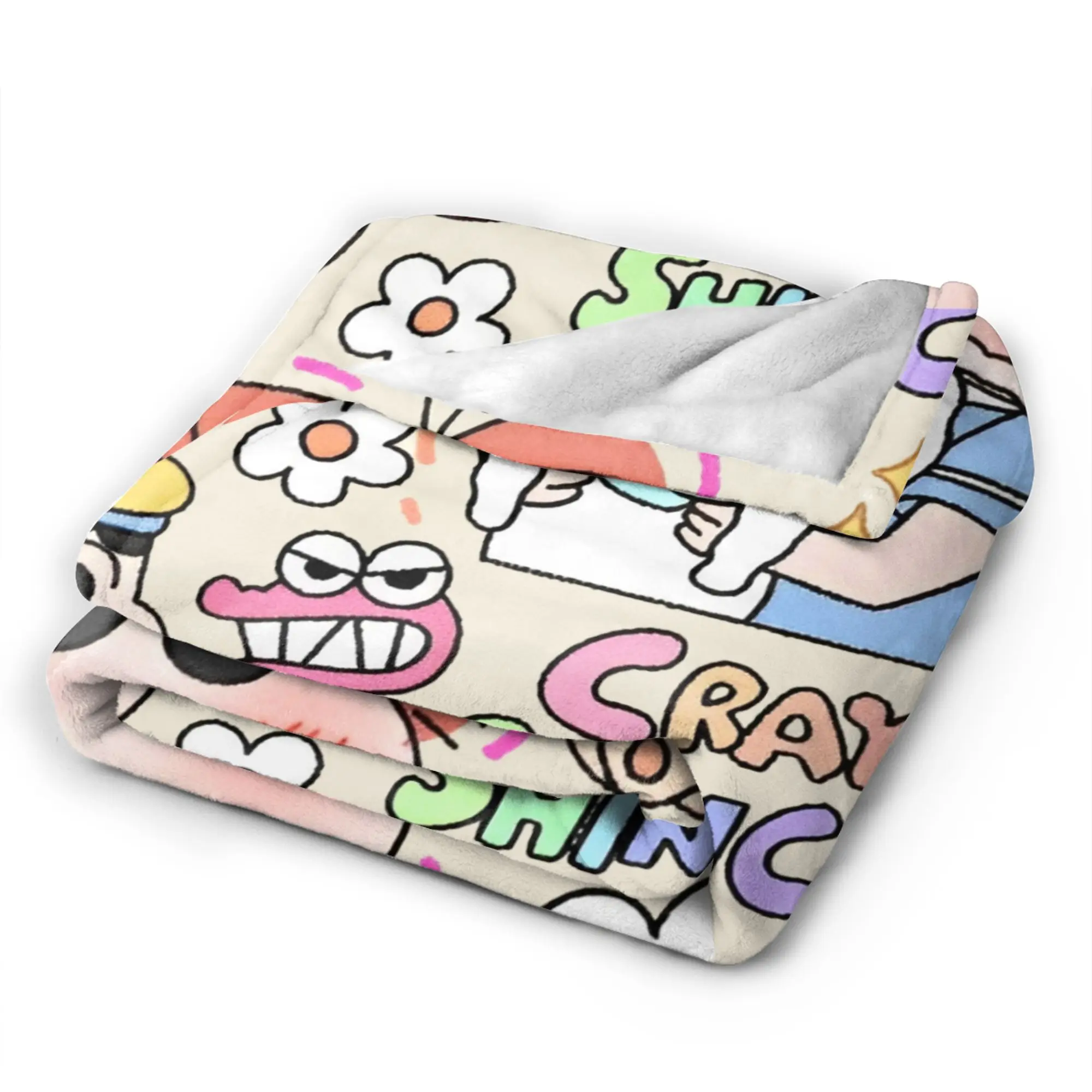 Kawaii تلوين شين تشان غطاء بطانية الفانيلا أنيمي شيرو نيني فائقة النعومة رمي بطانية للمنزل الأريكة السرير البساط #5