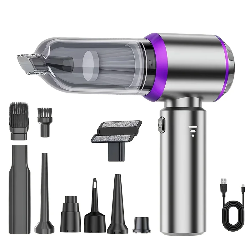 

Car Vacuum Portable Cordless-4in 1 Handheld Vacuum with 3 Gear Adjustment, 15000/18000/21000PA High Power Suction, Compre