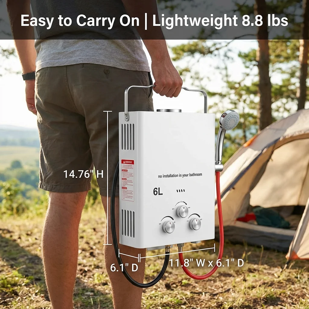 

Новый портативный газовый водонагреватель для кемпинга на колесах, портативное устройство мгновенной горячей воды