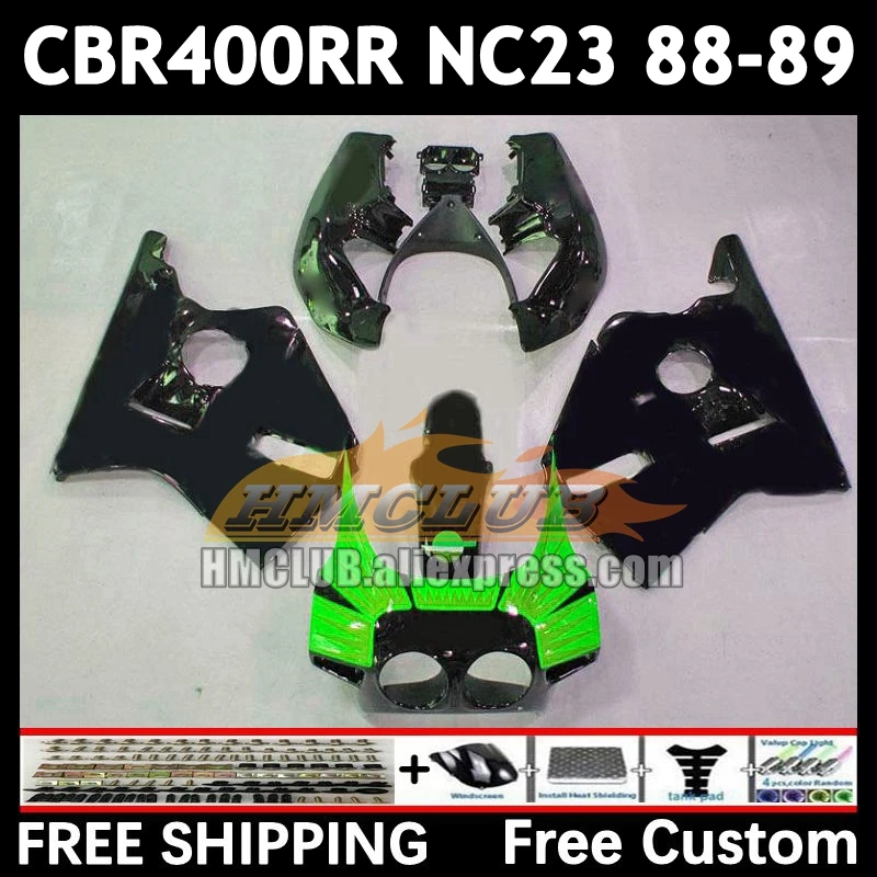 Body Kit For HONDA CBR400 CBR400RR RR NC23 88 89 Years Bodywork 103No.134 CBR 400 green black RR CC 400RR 1988 1989 OEM Fairing