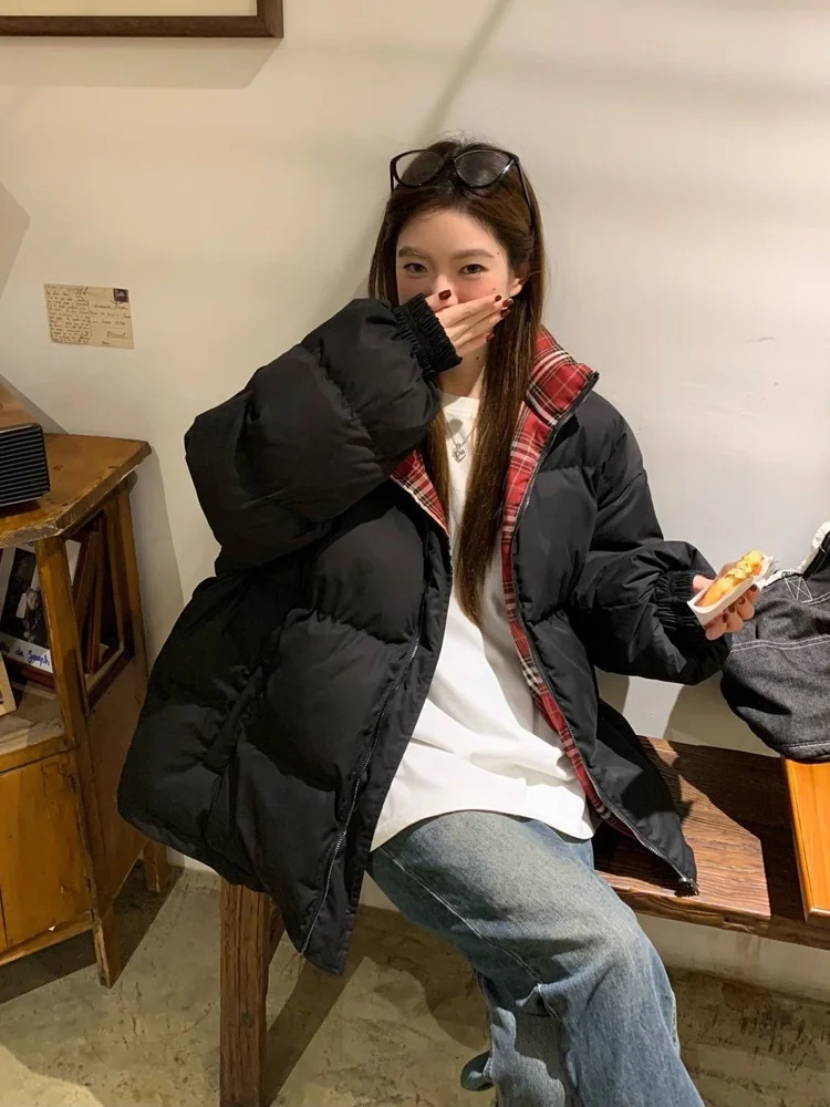 

Женское зимнее пальто Thiened Jaet, новинка 2025, корейская версия, пуховое пальто с хлопковой подкладкой, теплая верхняя одежда, пальто