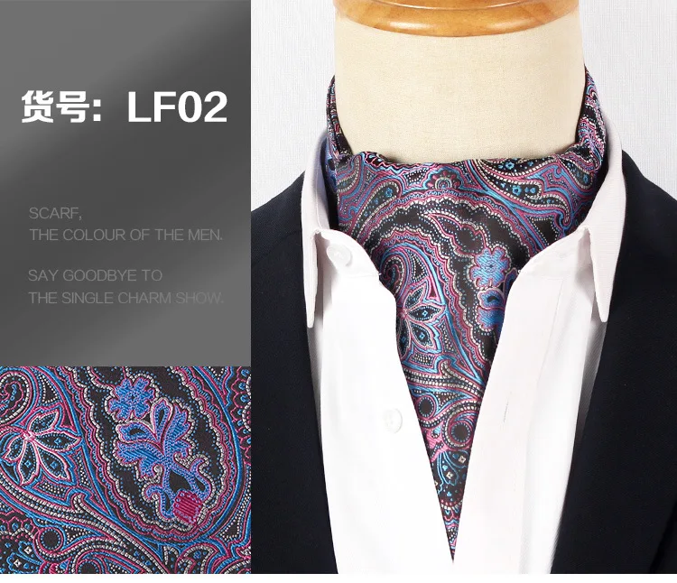 Jacquard Blumen Paisley Cashew Krawatte Hochzeit formale Krawatte Ascot Scrunch selbst britischen Gentleman Polyester Krawatte für Männer Luxus – Detail 3