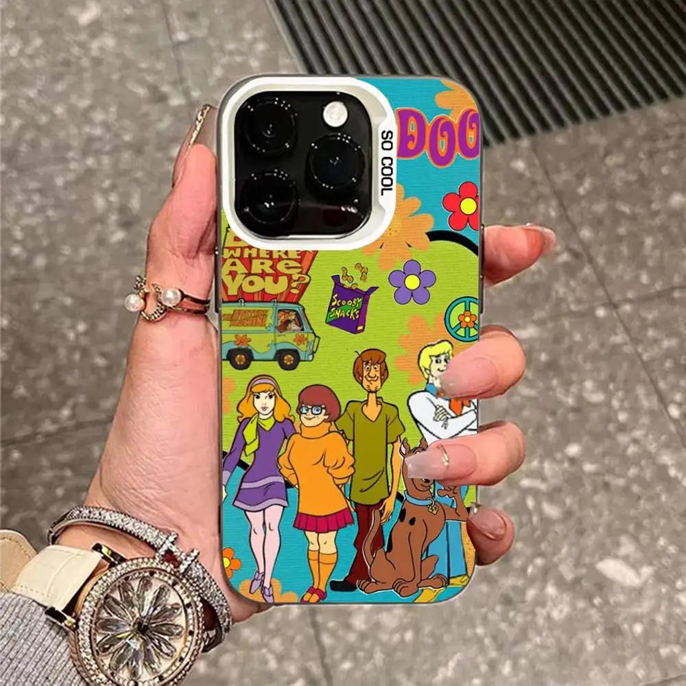 S-Scooby الكرتون D-Doo جراب هاتف آيفون 17 16 15 14 13 12 Mini 11 8 7 Pro Max Plus جراب هاتف ملون