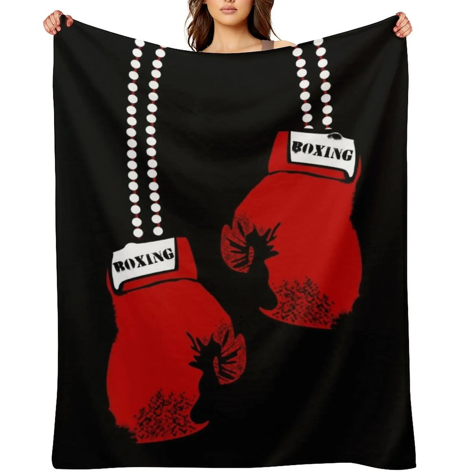 

Boxing Gloves Throw Blanket Personalized Gift Flannel Loose Cute Blankets