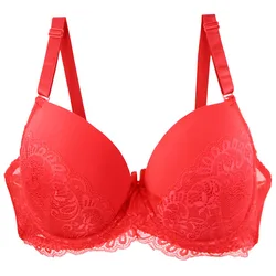 2024 New Sexy Lace Bow Bras For Women Push Up 34/75 36/80 38/85 40/90 42/95 44/100 BCDE Cup Undrwear Plus Size Linger