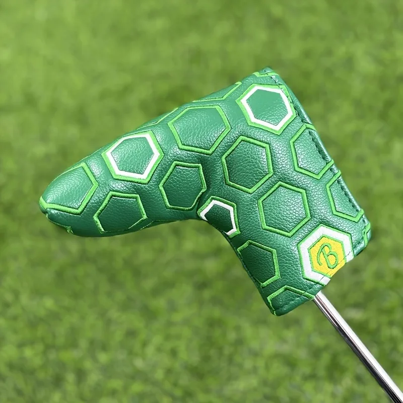 قطعة واحدة من الغطاء الواقي لقضيب دفع الجولف الأخضر مصنوع من مادة البولي يوريثان، تصميم بنمط سداسي، غطاء حماية أنيق للنادي، غطاء رأس #4