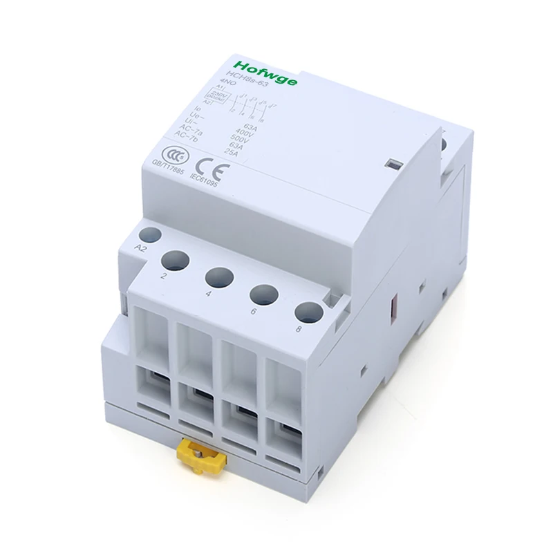 Imagem -03 - Contator Dc230v Bobina Ac230v 63a 4no Contator Modular Automática Din Rail tipo Hch8s63 Dc24v