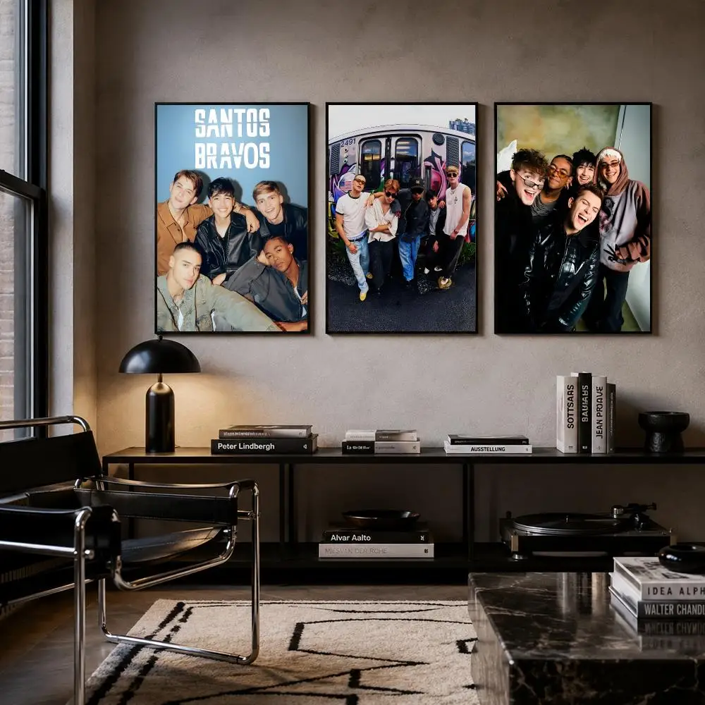 Band Santos Bravos Poster Self-adhesive Art Waterproof Paper Sticker Coffee House Bar Room Wall Decor